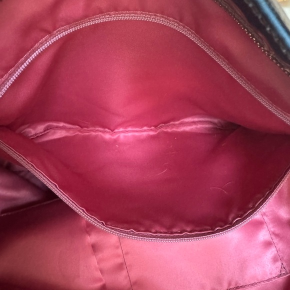 COACH Op Art Satin Tote Metallic Gold Trim Zip Top | Clean - Picture 9 of 11